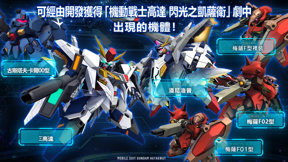 可經由開發獲得「機動戰士高達 閃光之凱薩衛」劇中出現的機體！