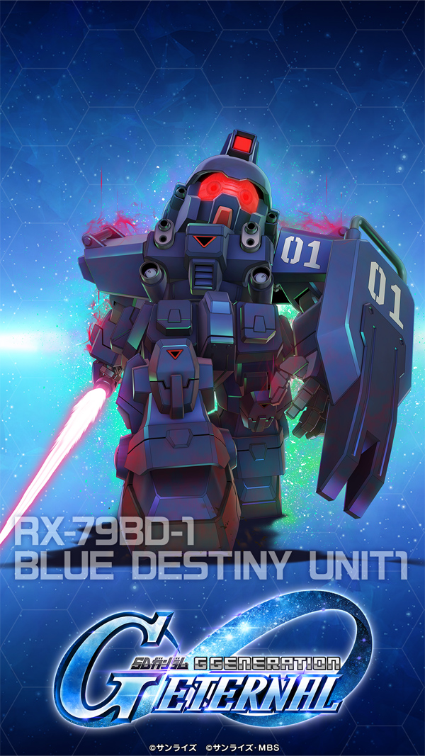 1周年の記念壁紙です。ブルーデスティニー1号機です。スマホ版です。